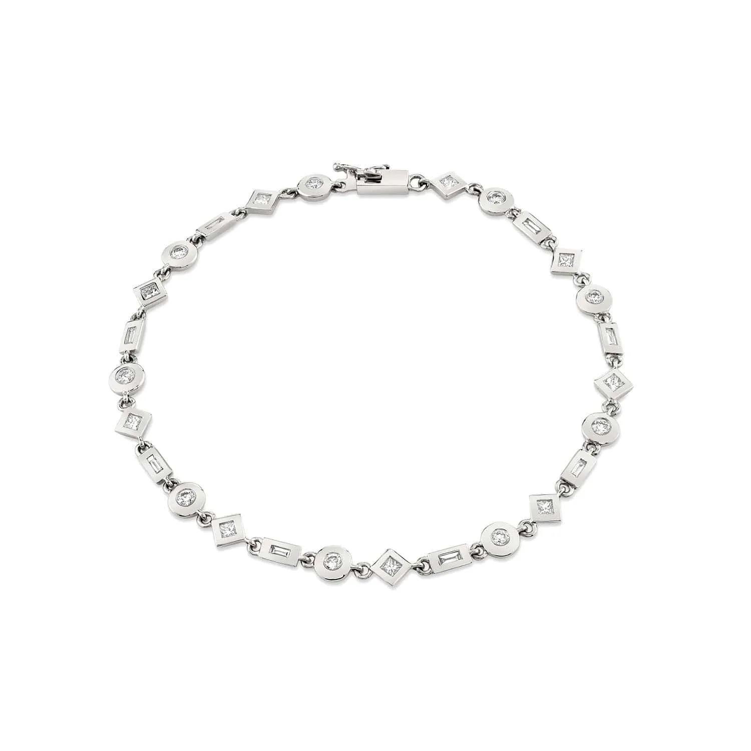 0.88ctw Diamond Mixed Shape Bezel Tennis Bracelet