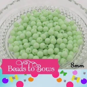 100ct 8mm Pastel Green Bubblegum Beads, Gumball Beads, Round Acrylic Beads, Acrylic Beads, Bubblegum Beads, Bubblegum Necklace Supply Beads