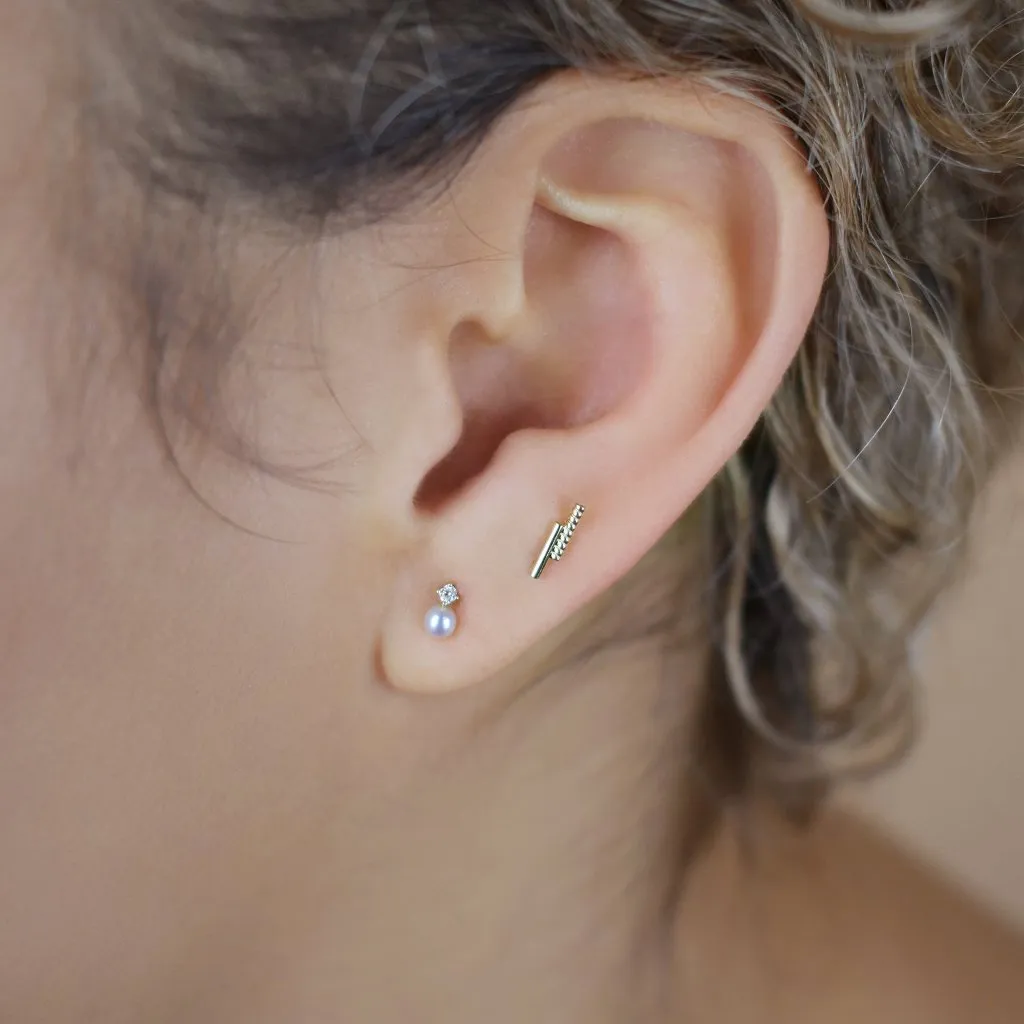 10k Solid Gold CZ / Pearl Studs
