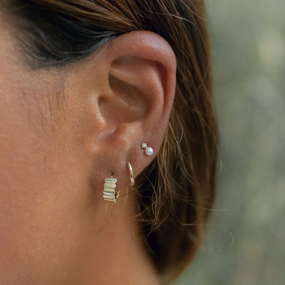 10k Solid Gold CZ / Pearl Studs
