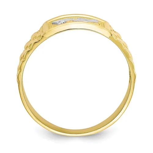 10K Yellow and White Gold Men's Eagle Ring