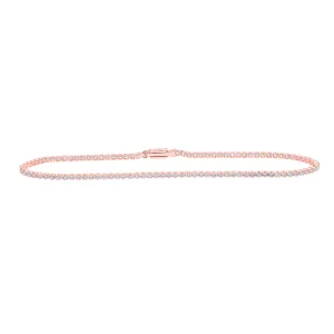 10kt Rose Gold Womens Round Diamond Tennis Bracelet 1-1/5 Cttw