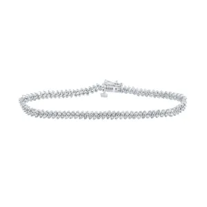 10kt White Gold Womens Round Diamond Tennis Bracelet 1-1/2 Cttw