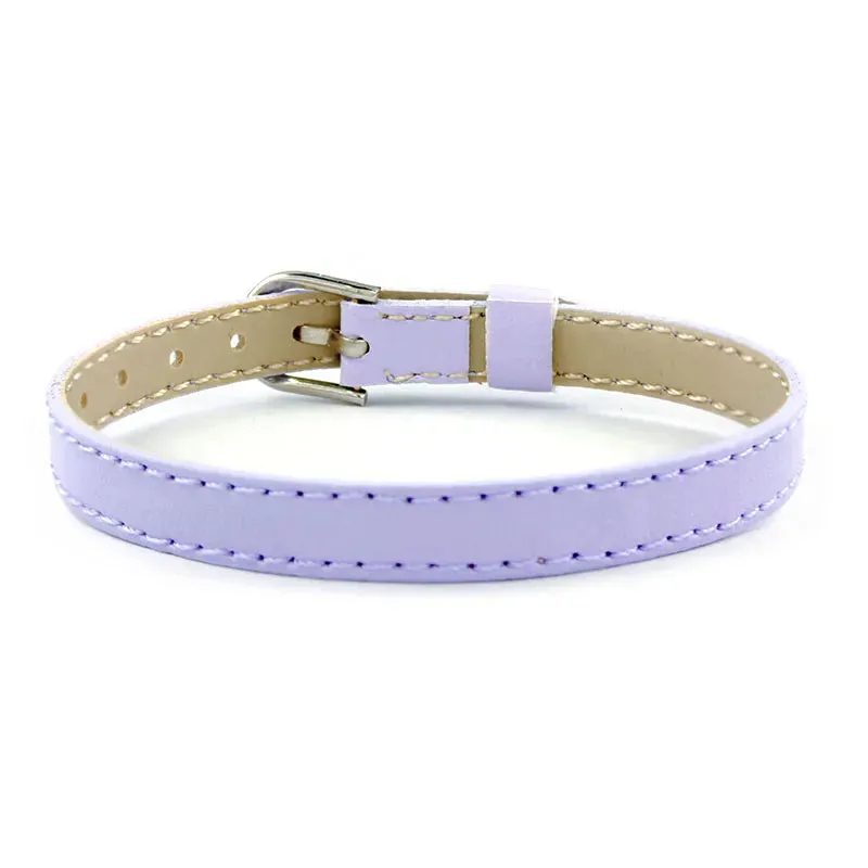 10PCS 8MM Artificial Leather DIY Wristband Bracelets femme Mix Color Charms Leather Bracelet Fit Slide Letter /charms LSBR015*10