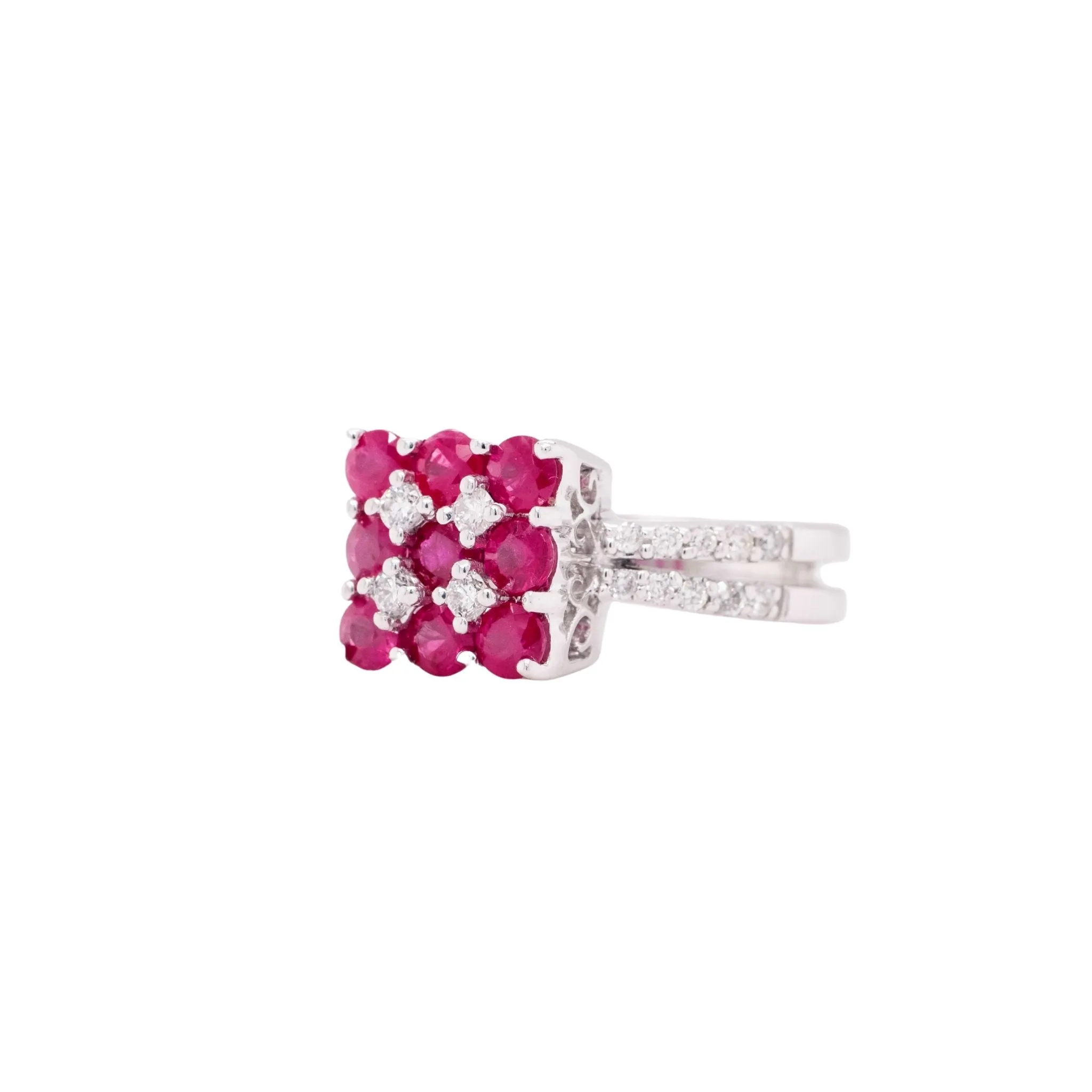 1.29 Carat Ruby Gemstone Ring in 14k White Gold