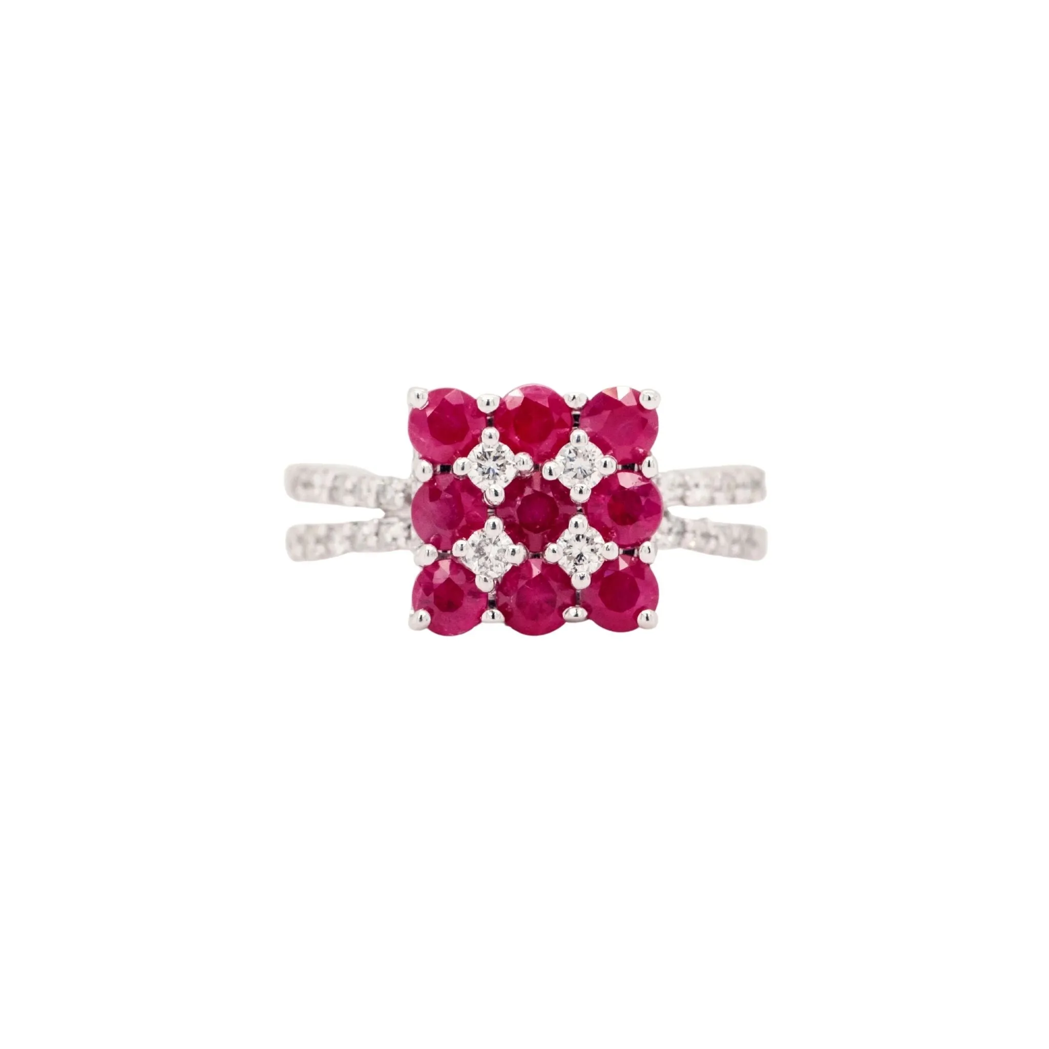 1.29 Carat Ruby Gemstone Ring in 14k White Gold