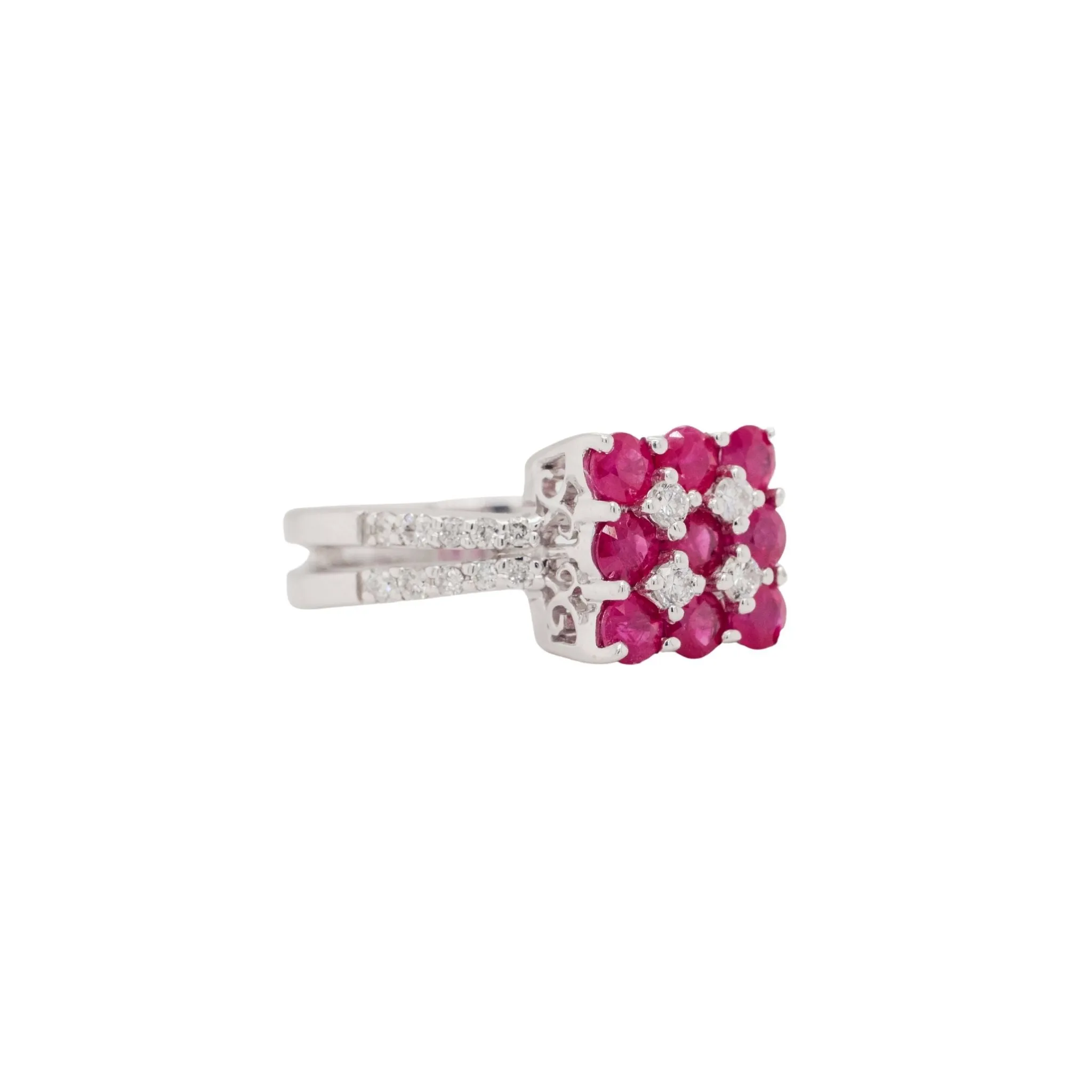 1.29 Carat Ruby Gemstone Ring in 14k White Gold