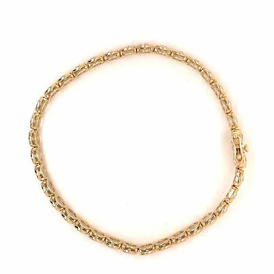 14K Diamond Bezel Tennis Bracelet Yellow Gold