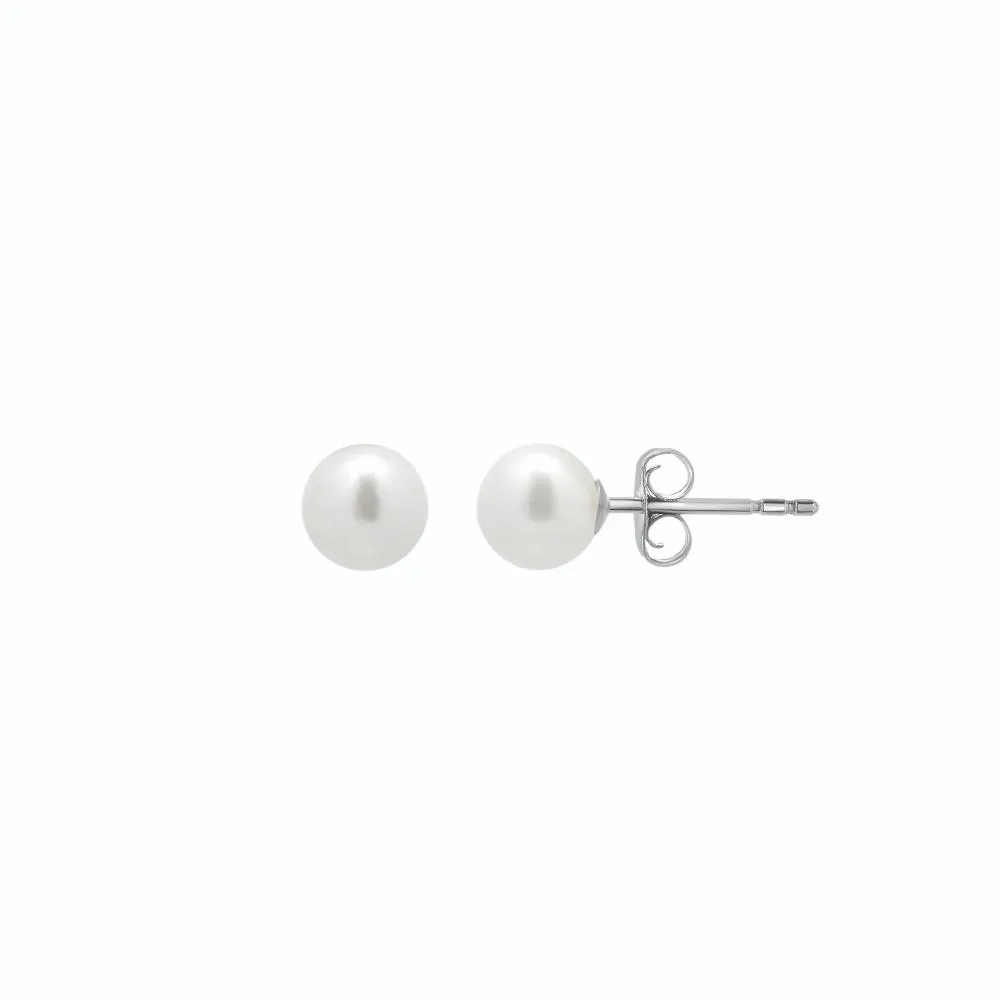 14K Gold 4MM Pearl Stud Earring