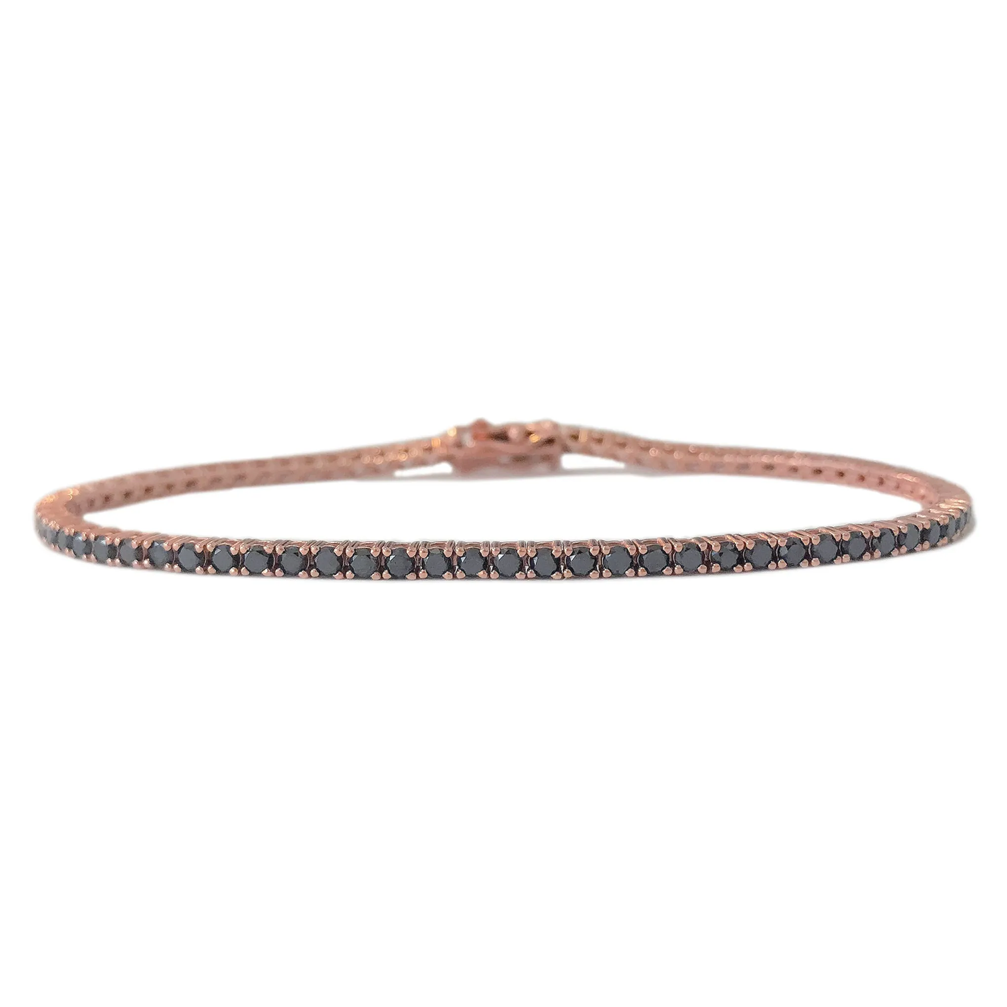 14K Gold Black Diamond Tennis Bracelet