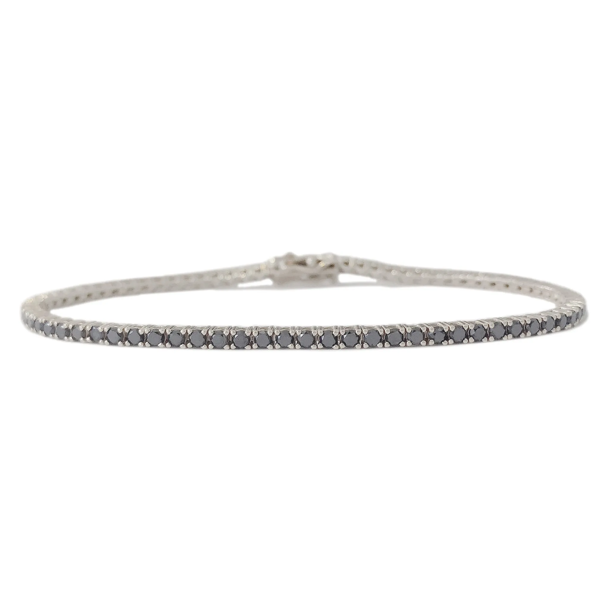 14K Gold Black Diamond Tennis Bracelet
