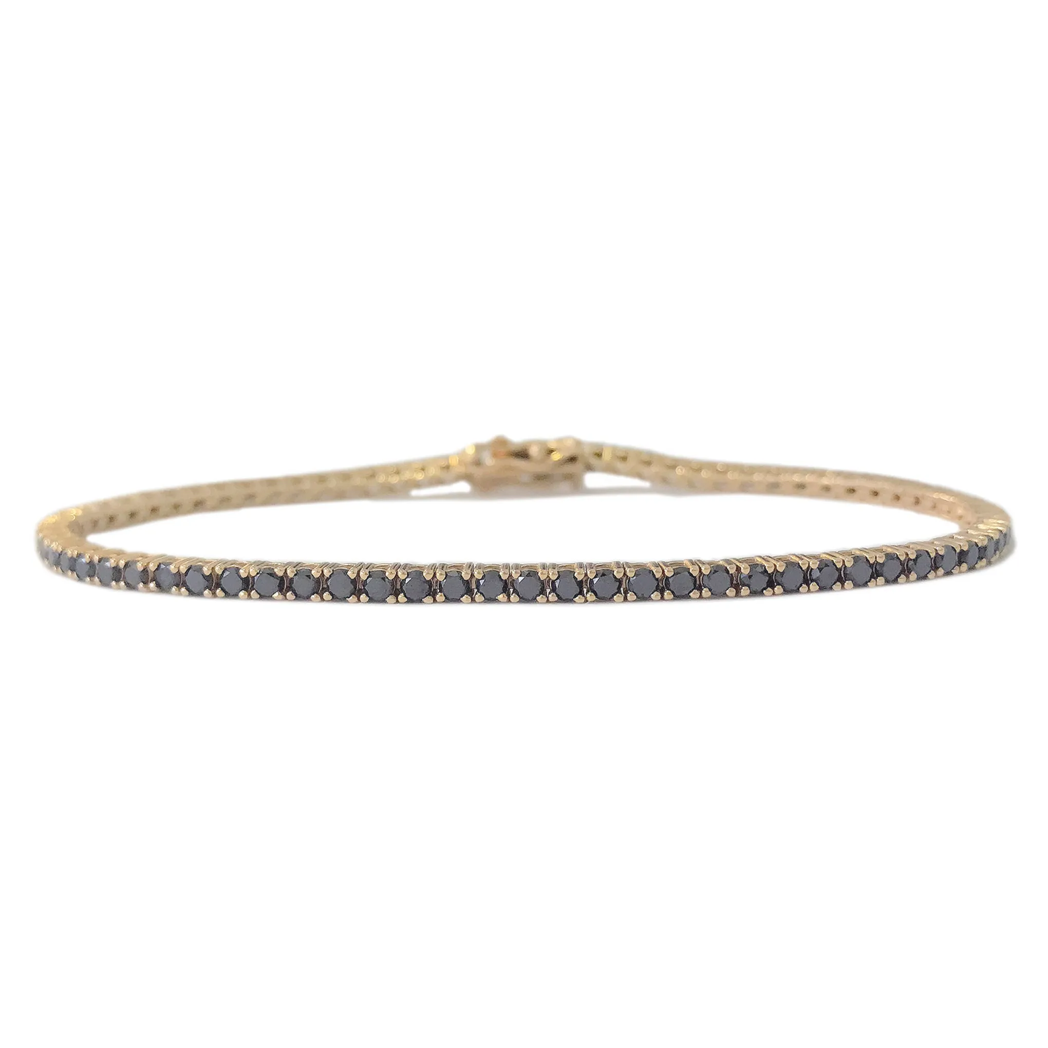 14K Gold Black Diamond Tennis Bracelet