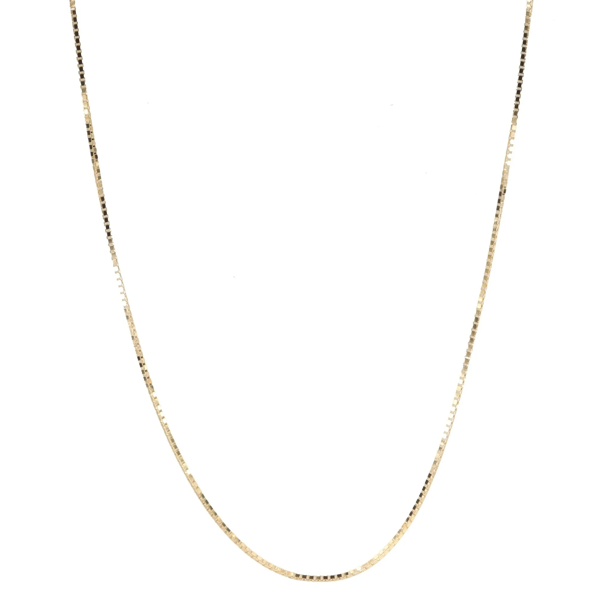14K Gold Box Chain in 18"