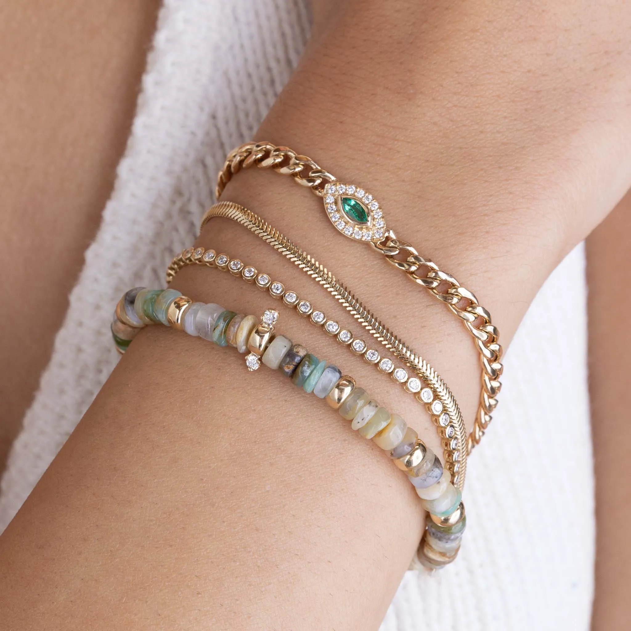 14k Gold Diamond Bezel Tennis Bracelet