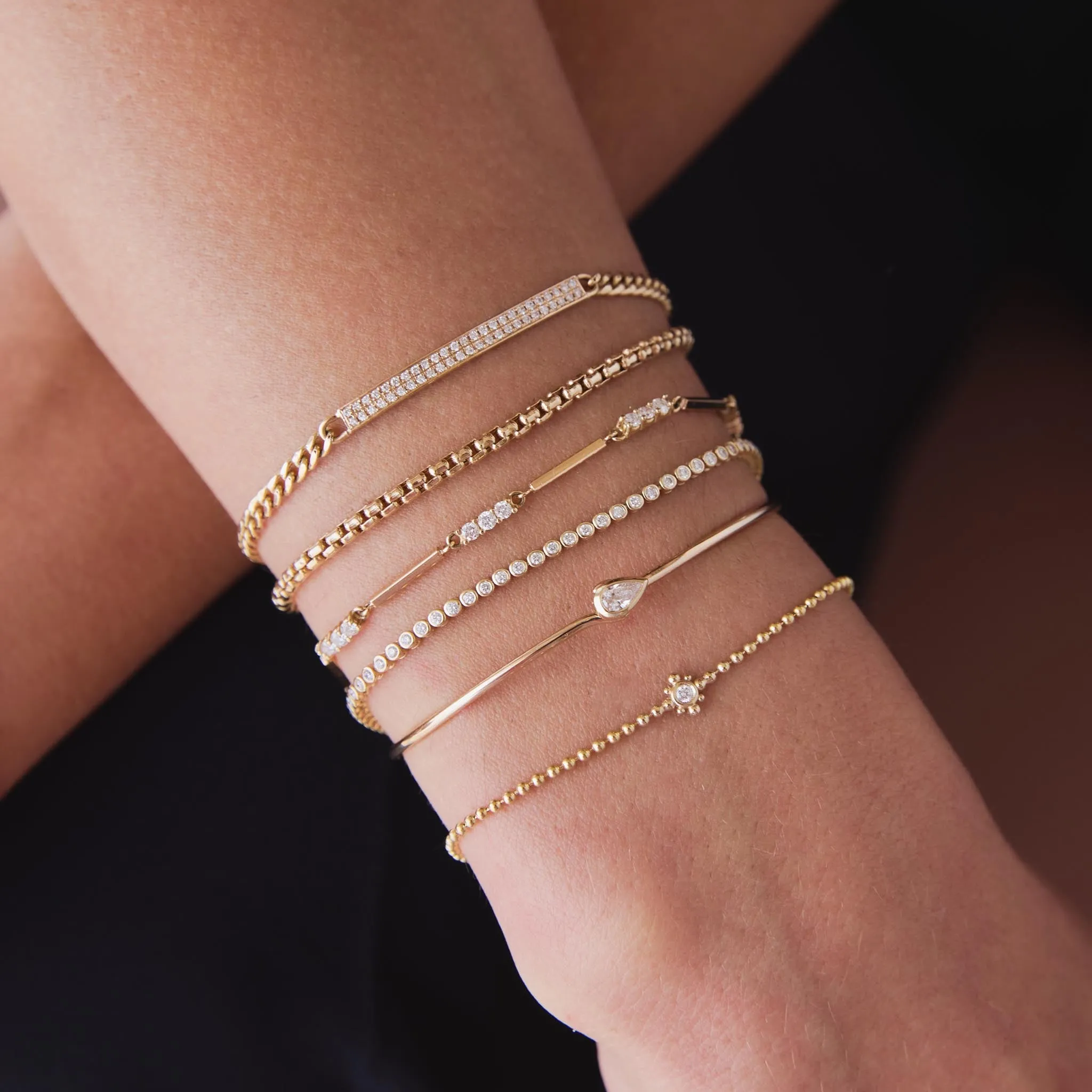 14k Gold Diamond Bezel Tennis Bracelet