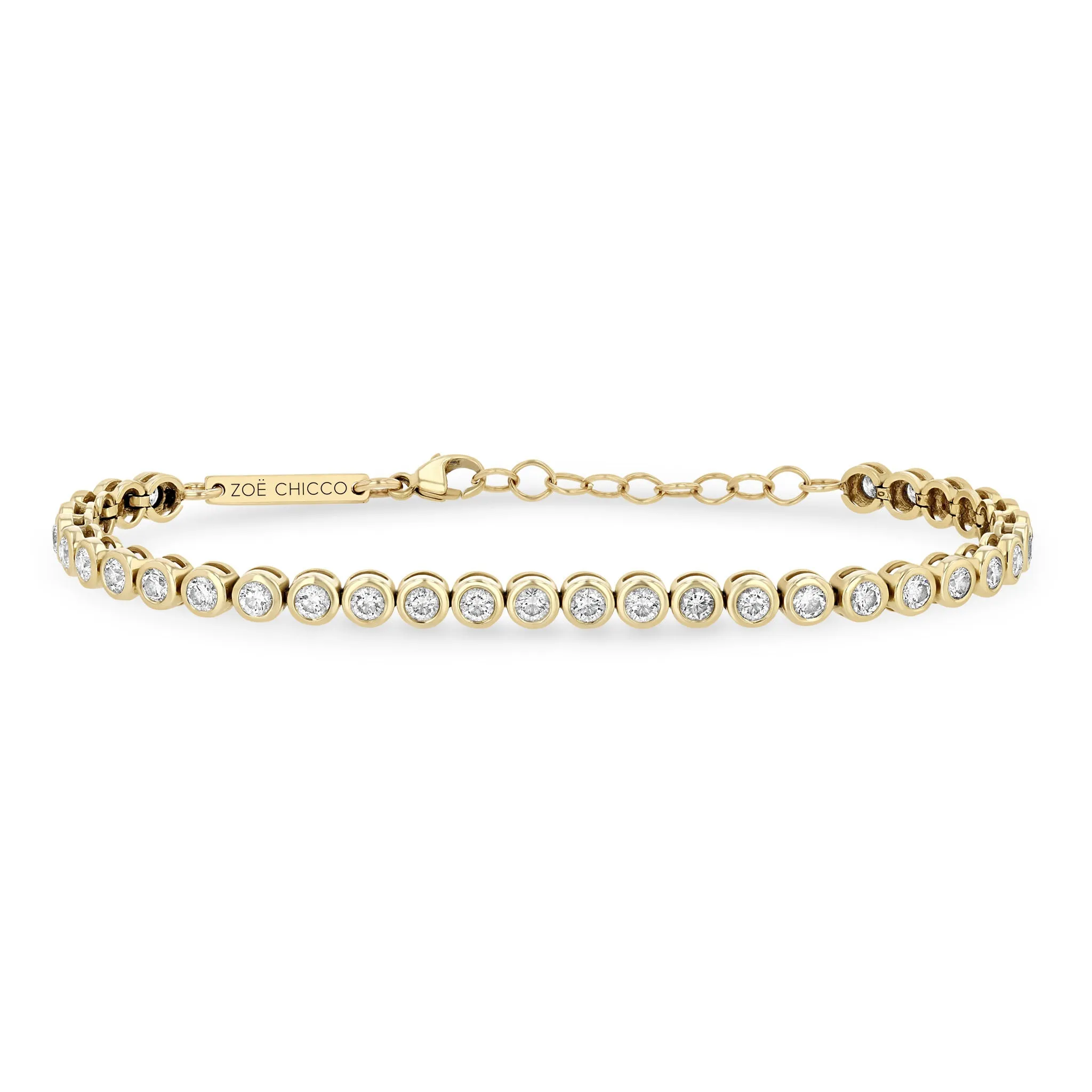 14k Gold Diamond Bezel Tennis Bracelet