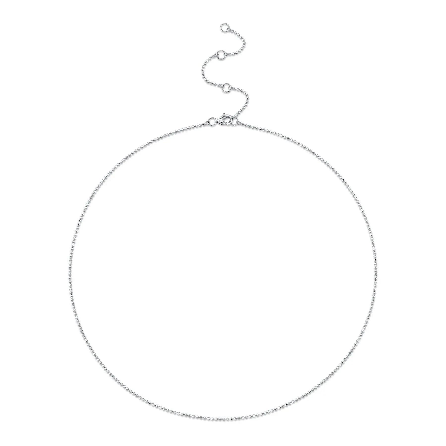 14K Gold Faceted Ball Chain Bead Necklace