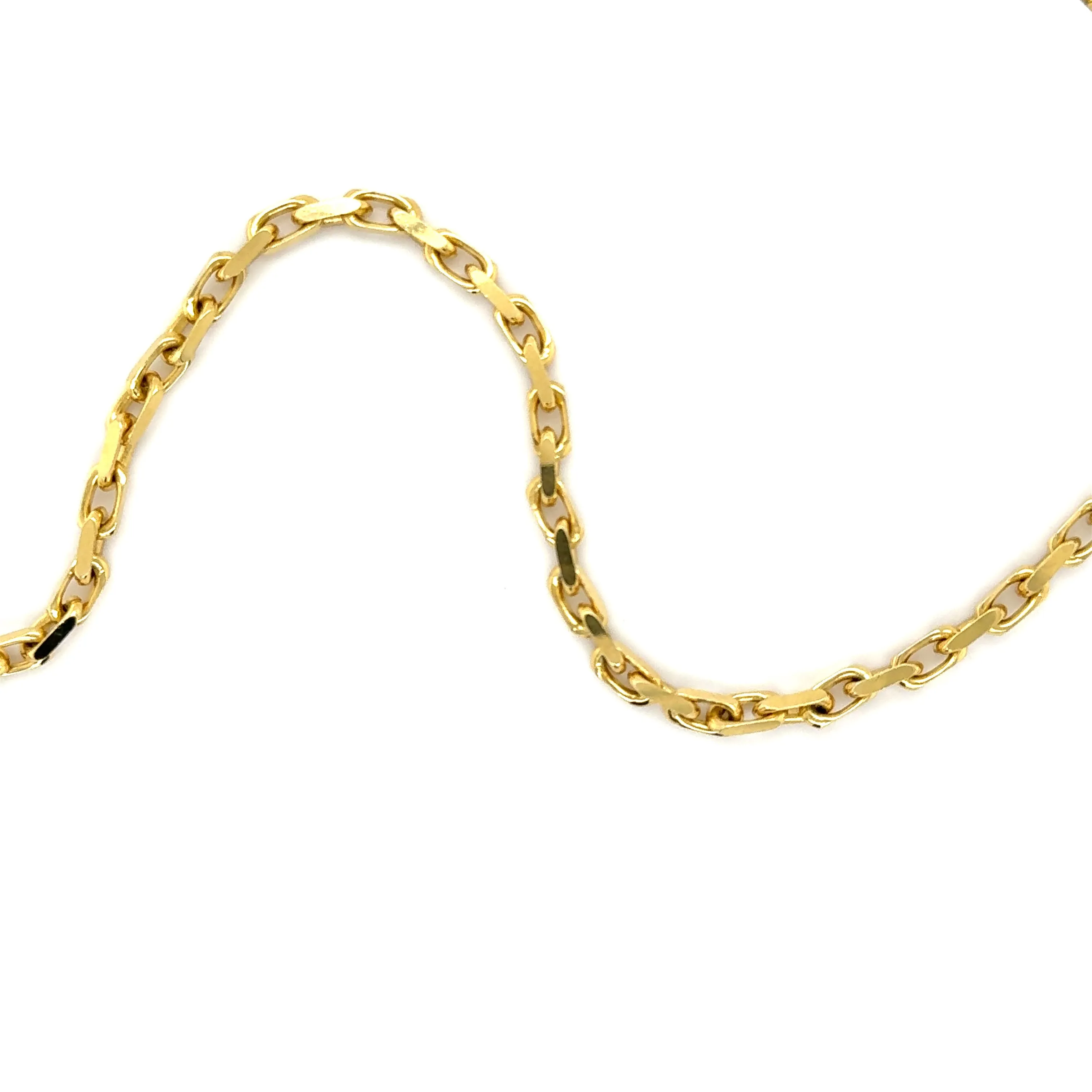 14K Gold Faceted Cable Link Necklace