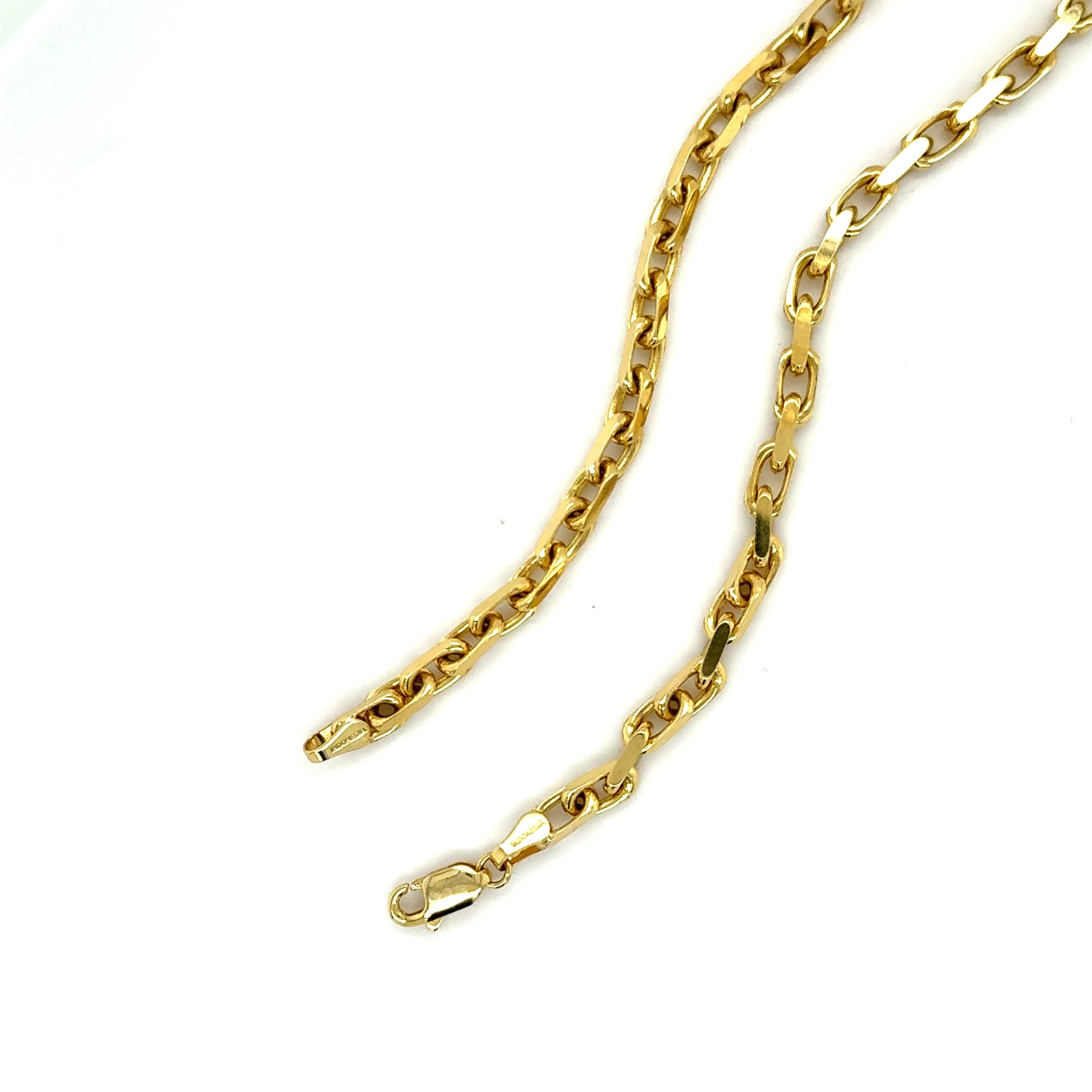 14K Gold Faceted Cable Link Necklace