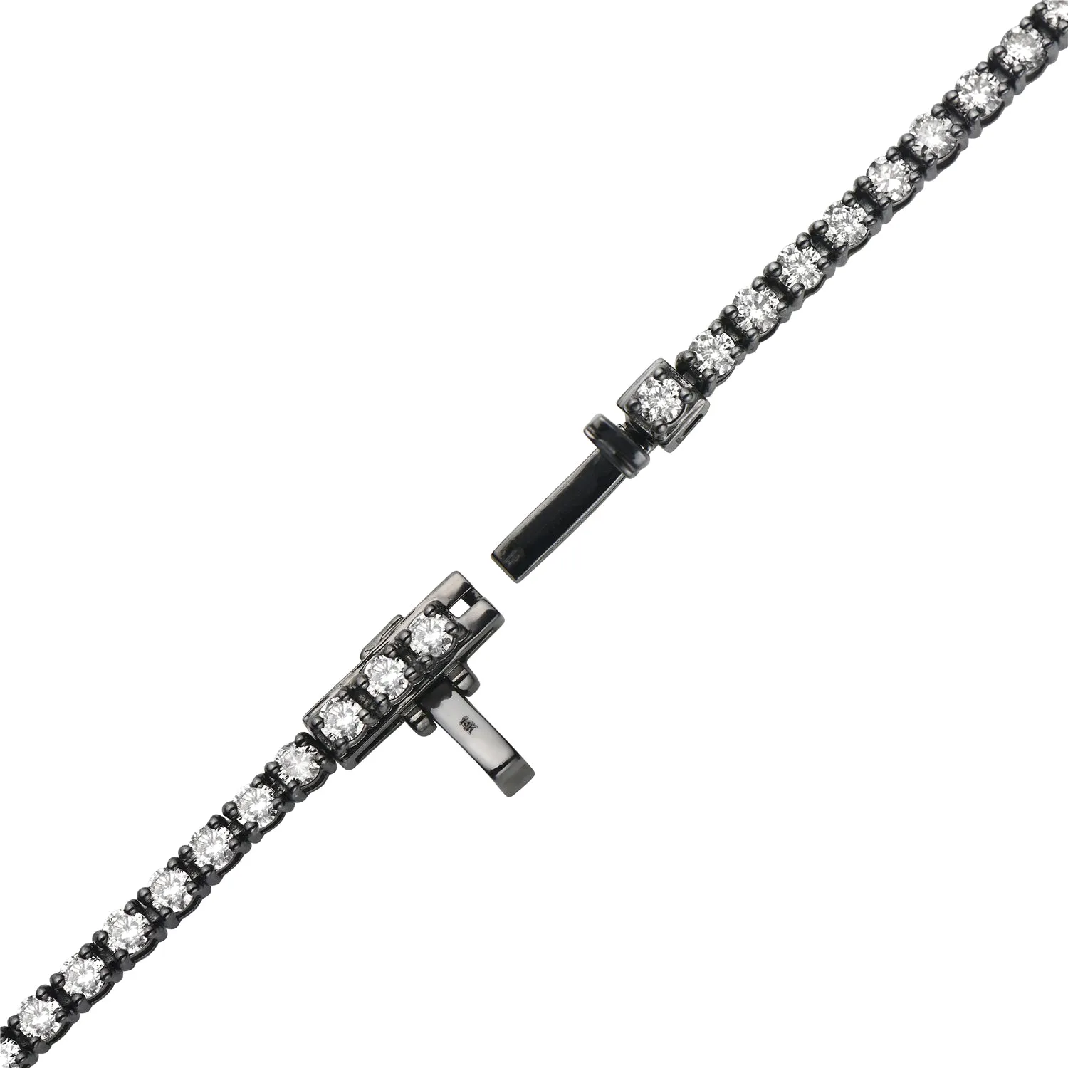 14k Gold Prong Set Diamond Link Chain Tennis Bracelet For Women