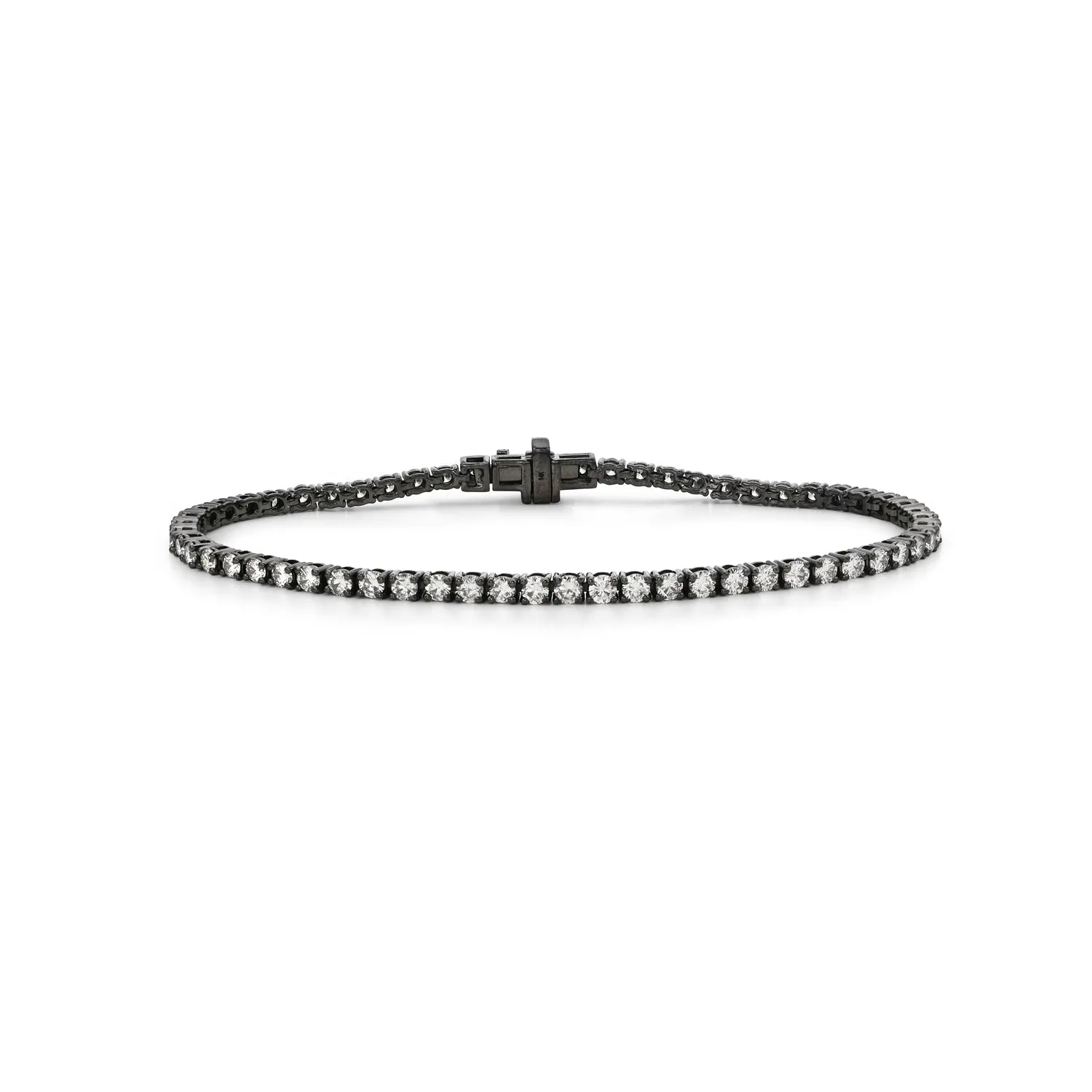 14k Gold Prong Set Diamond Link Chain Tennis Bracelet For Women