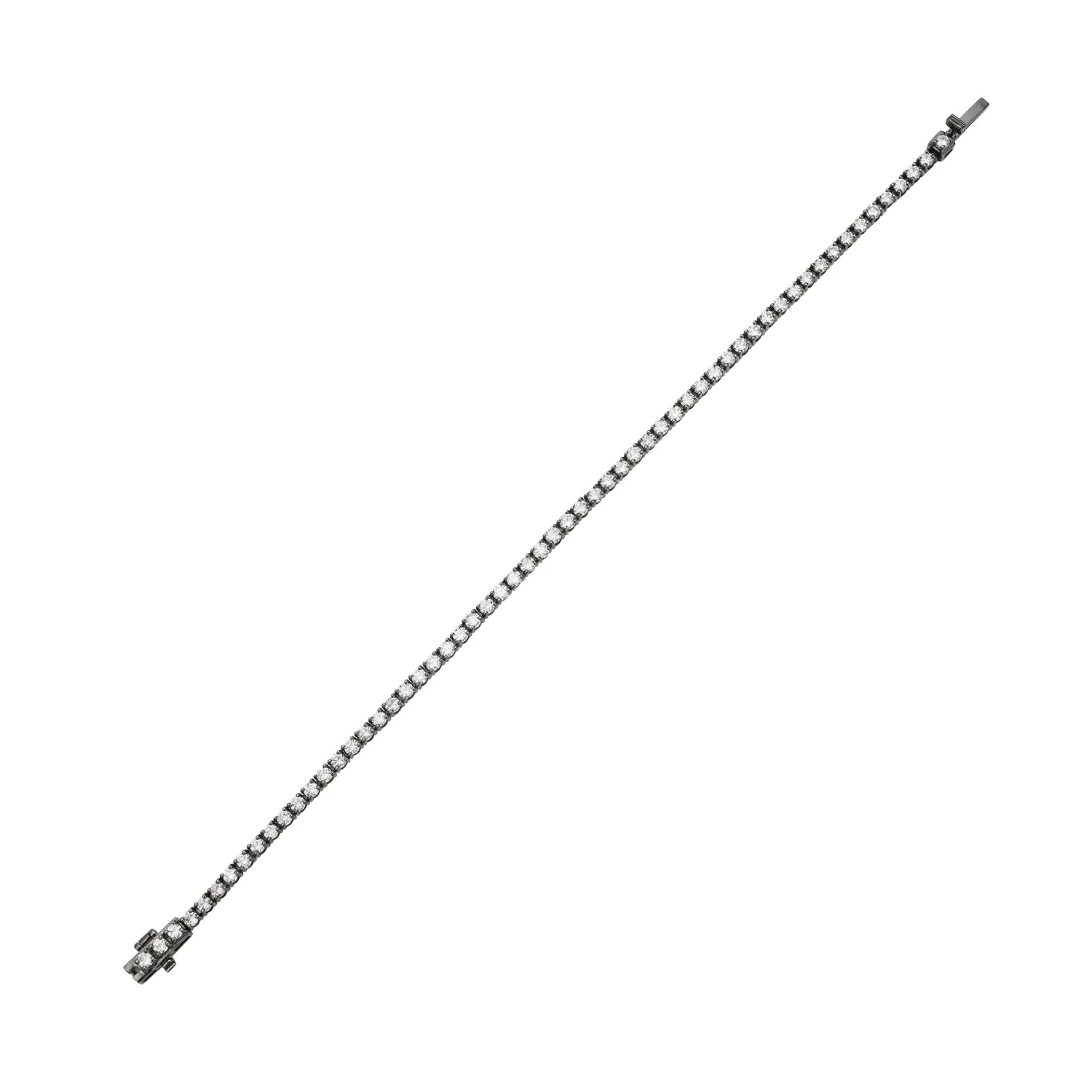 14k Gold Prong Set Diamond Link Chain Tennis Bracelet For Women