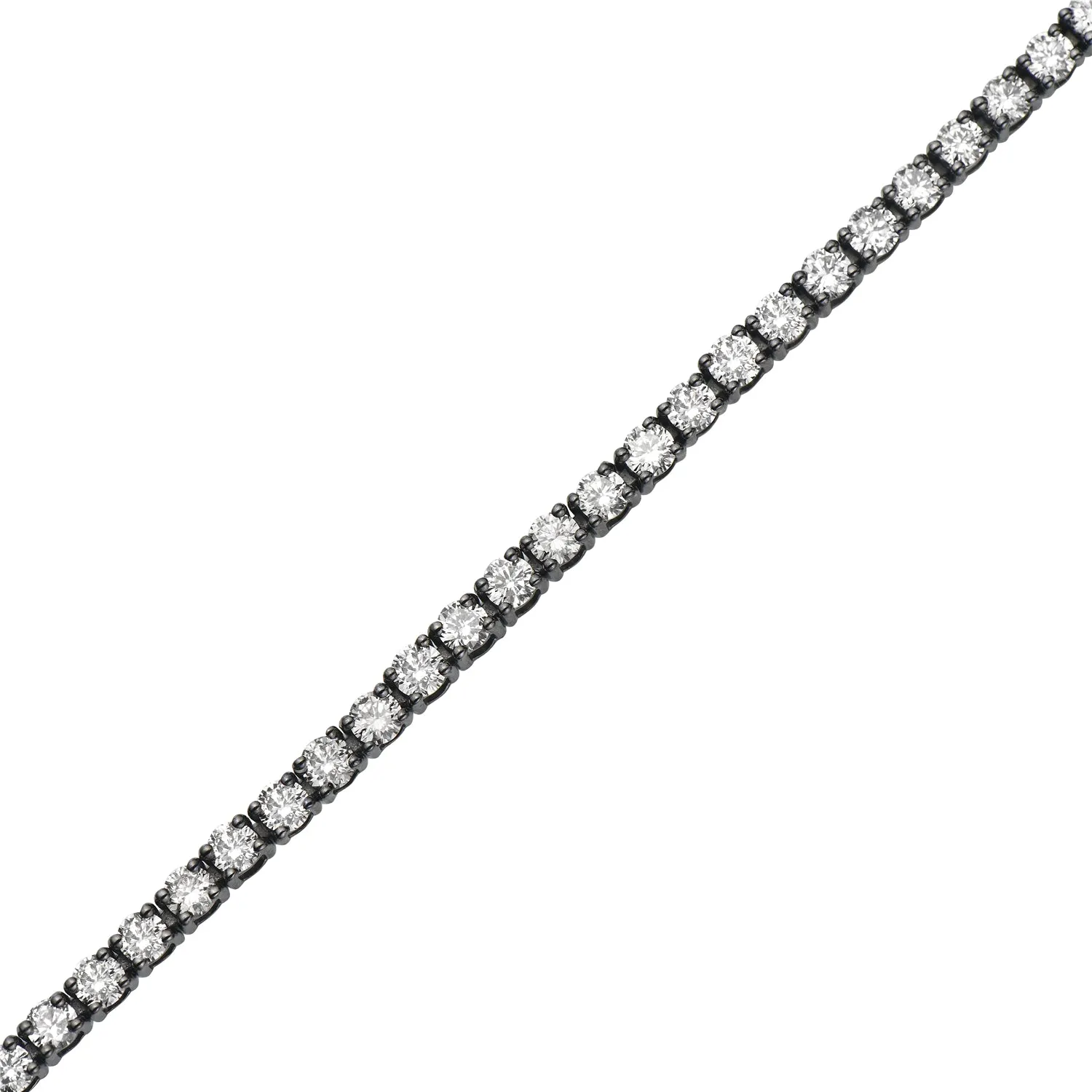 14k Gold Prong Set Diamond Link Chain Tennis Bracelet For Women