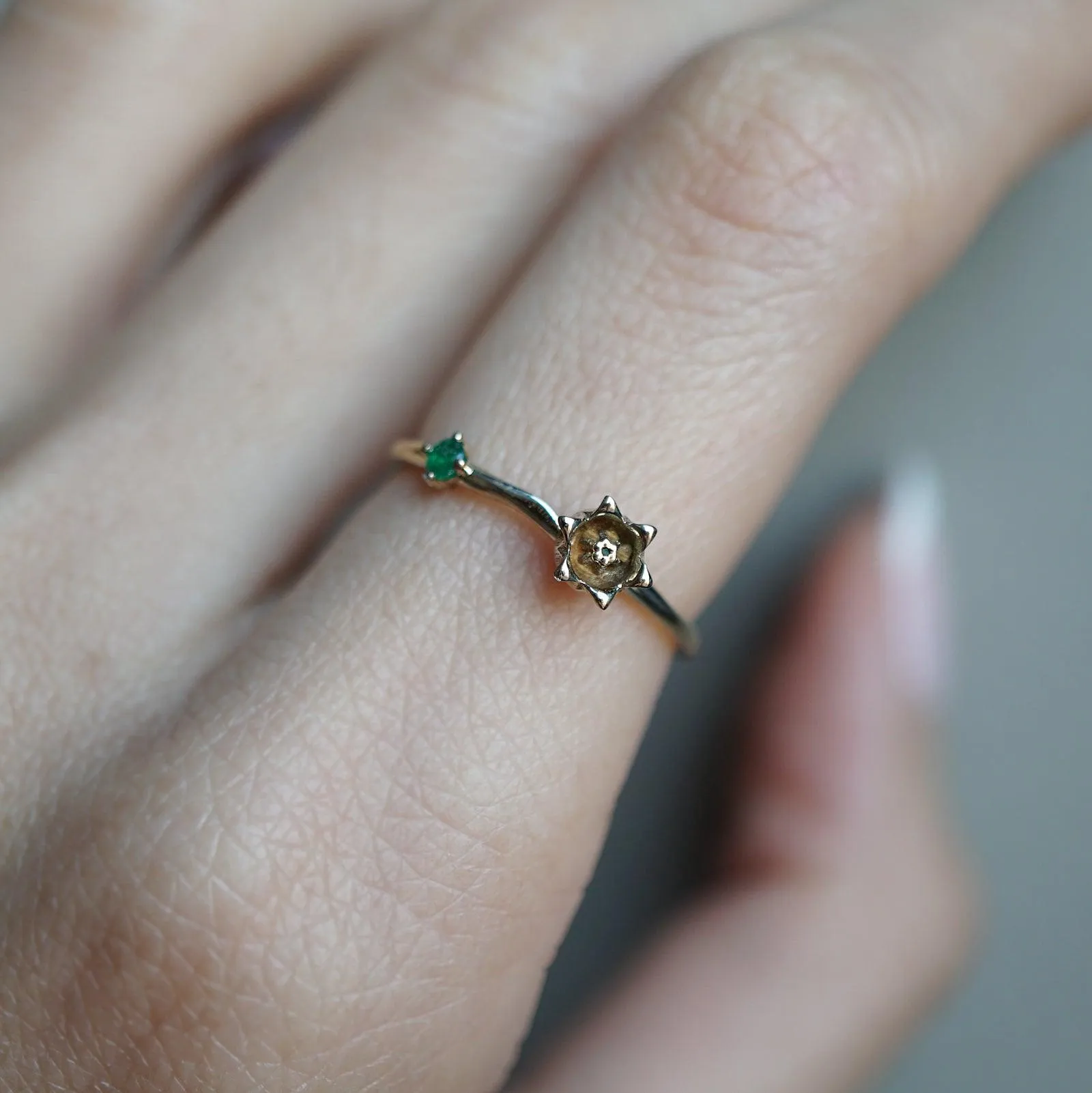 14K May Lily Birth Flower Ring