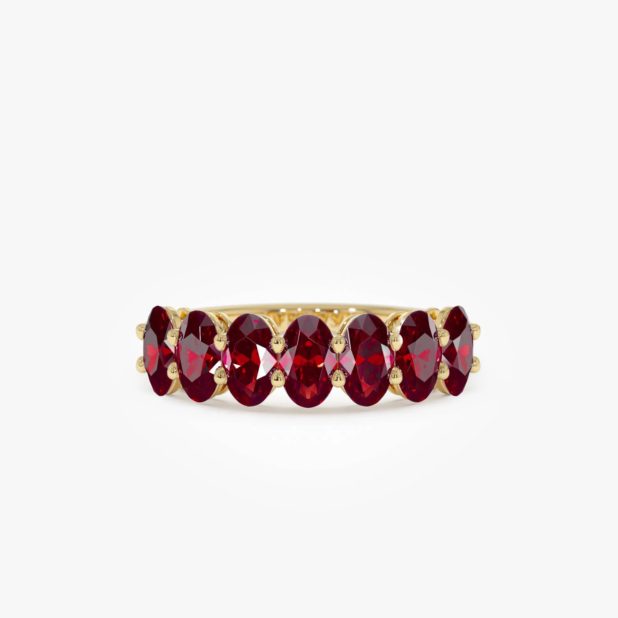 14k Oval Shaped Basket Setting Ruby Ring