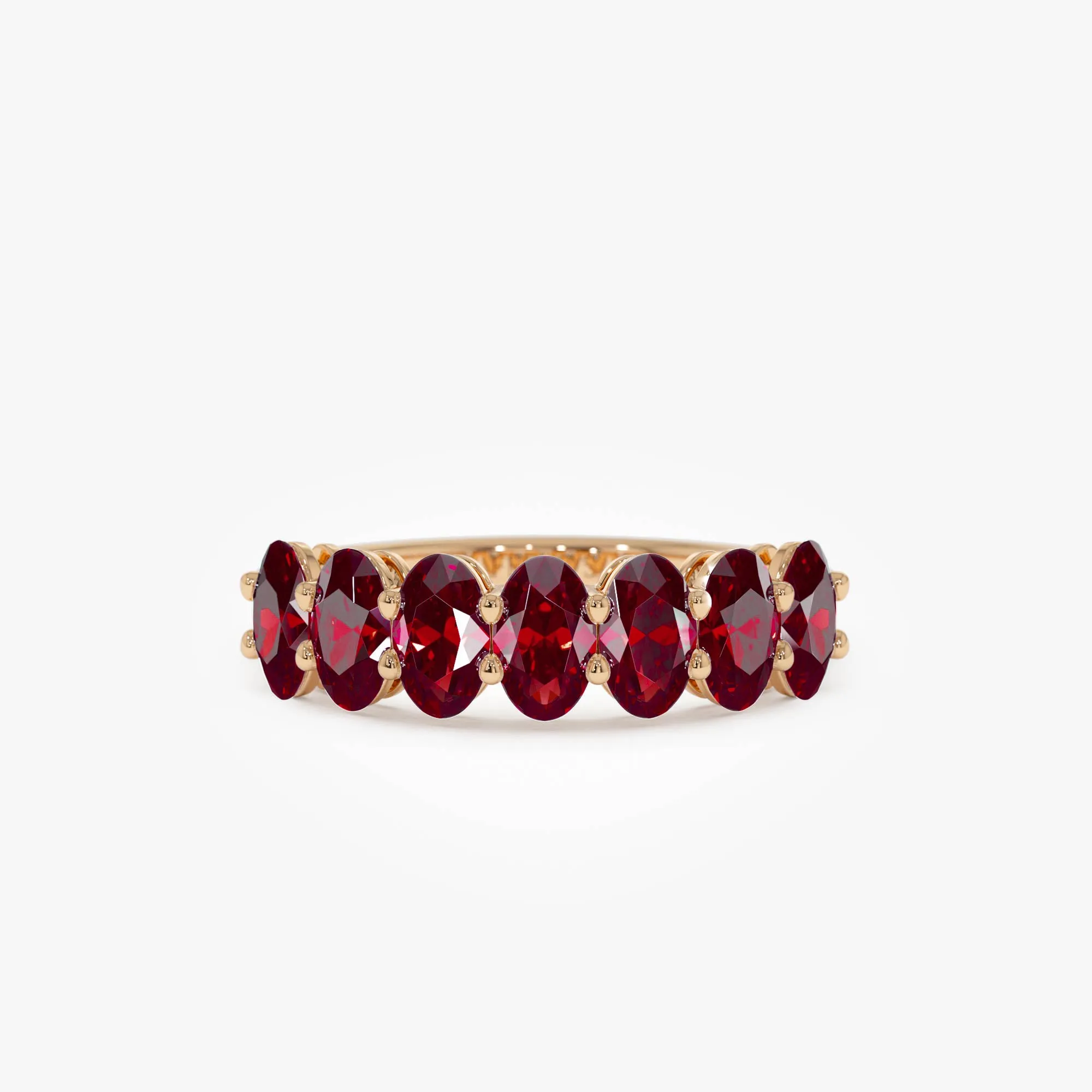 14k Oval Shaped Basket Setting Ruby Ring