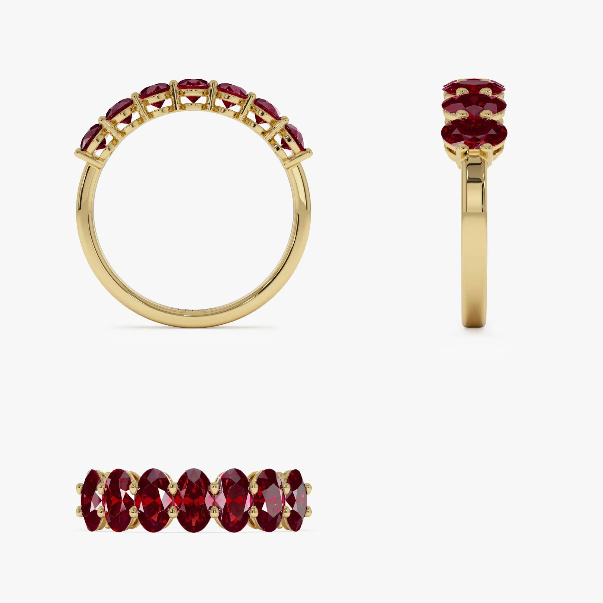 14k Oval Shaped Basket Setting Ruby Ring
