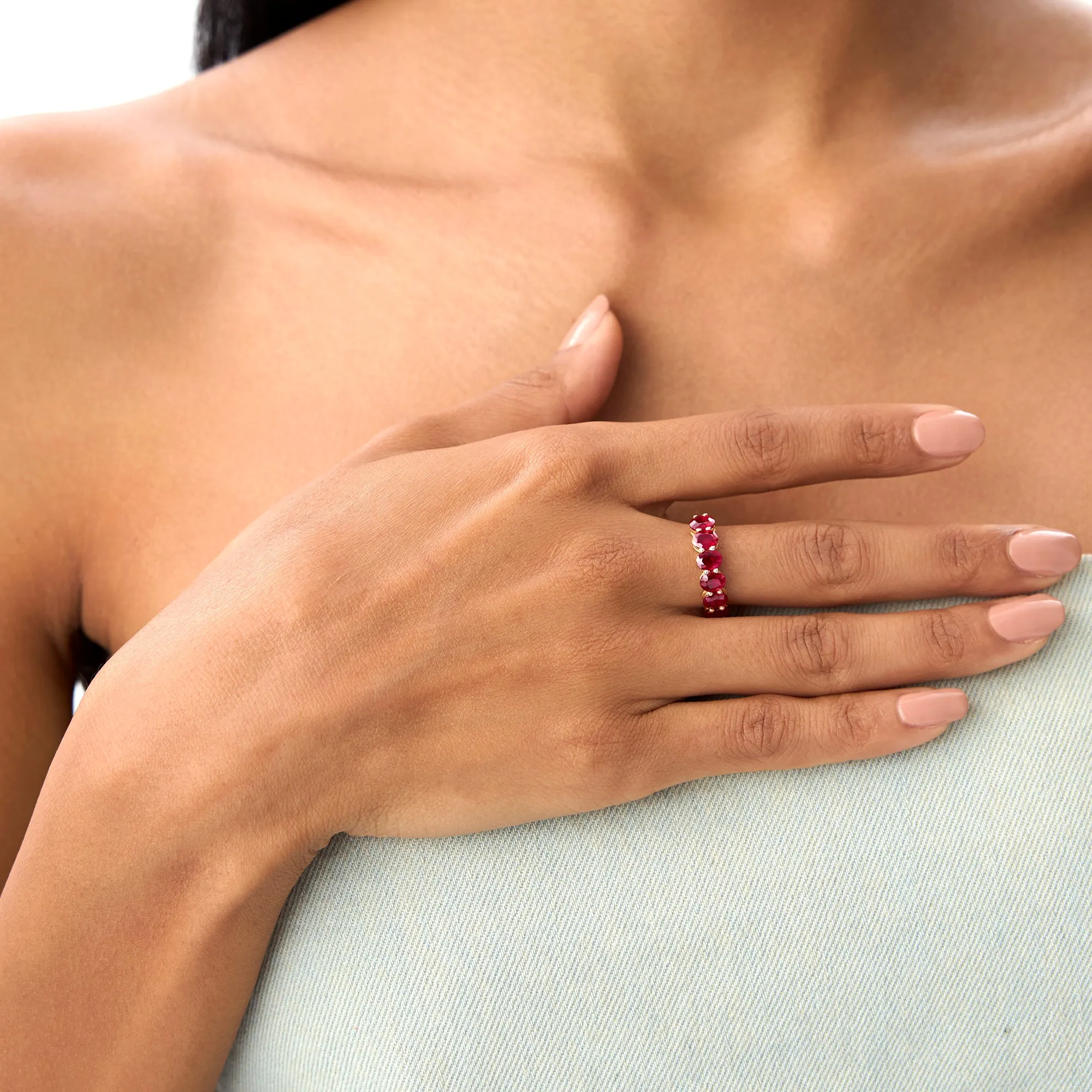 14k Oval Shaped Basket Setting Ruby Ring