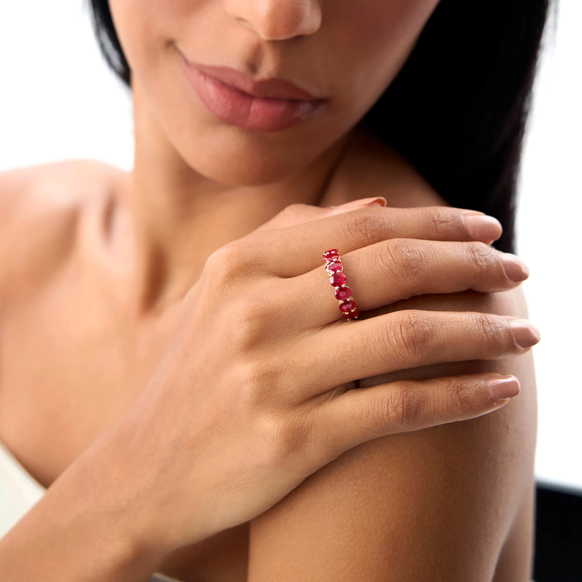 14k Oval Shaped Basket Setting Ruby Ring