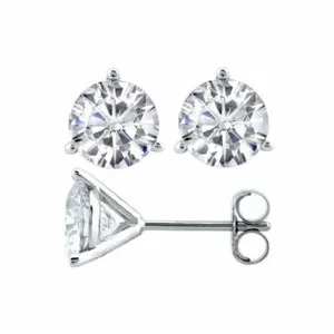 14k White Gold 3.02Ct F SI1 Lab Grown Diamond Stud Earring