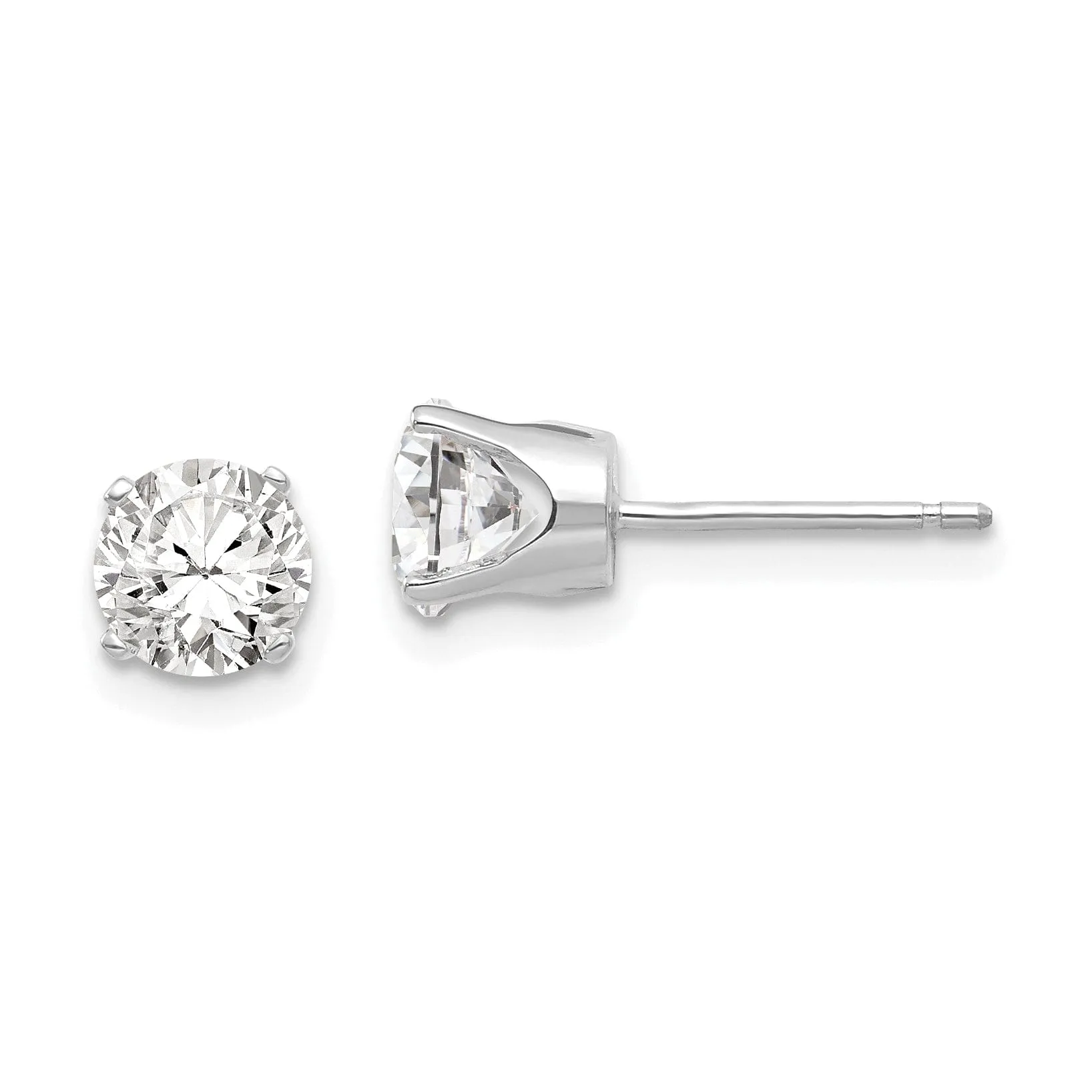 14k White Gold Cubic Zirconia Stud Earrings