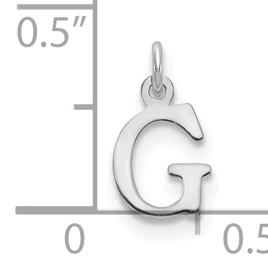 14k White Gold Cut-Out Letter G Initial Design Charm Pendant