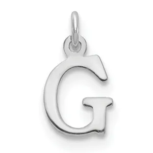 14k White Gold Cut-Out Letter G Initial Design Charm Pendant