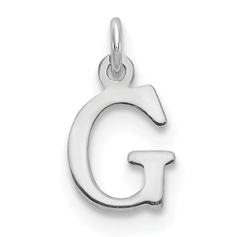 14k White Gold Cut-Out Letter G Initial Design Charm Pendant