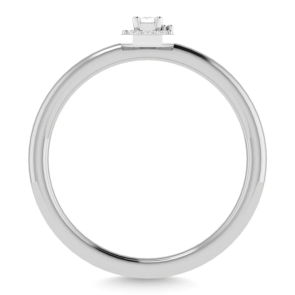 14K White Gold Diamond 1/6 CTW Emerald Cut Promise Ring