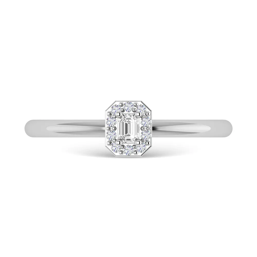 14K White Gold Diamond 1/6 CTW Emerald Cut Promise Ring