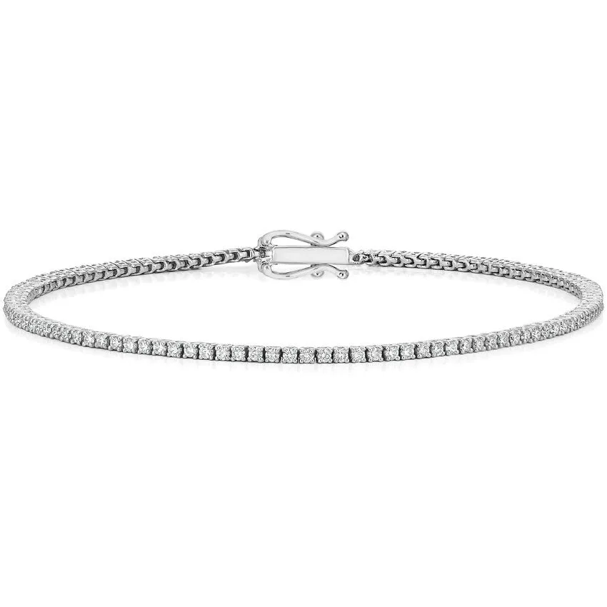 14k White Gold Diamond Tennis Bracelet- 1.50cts