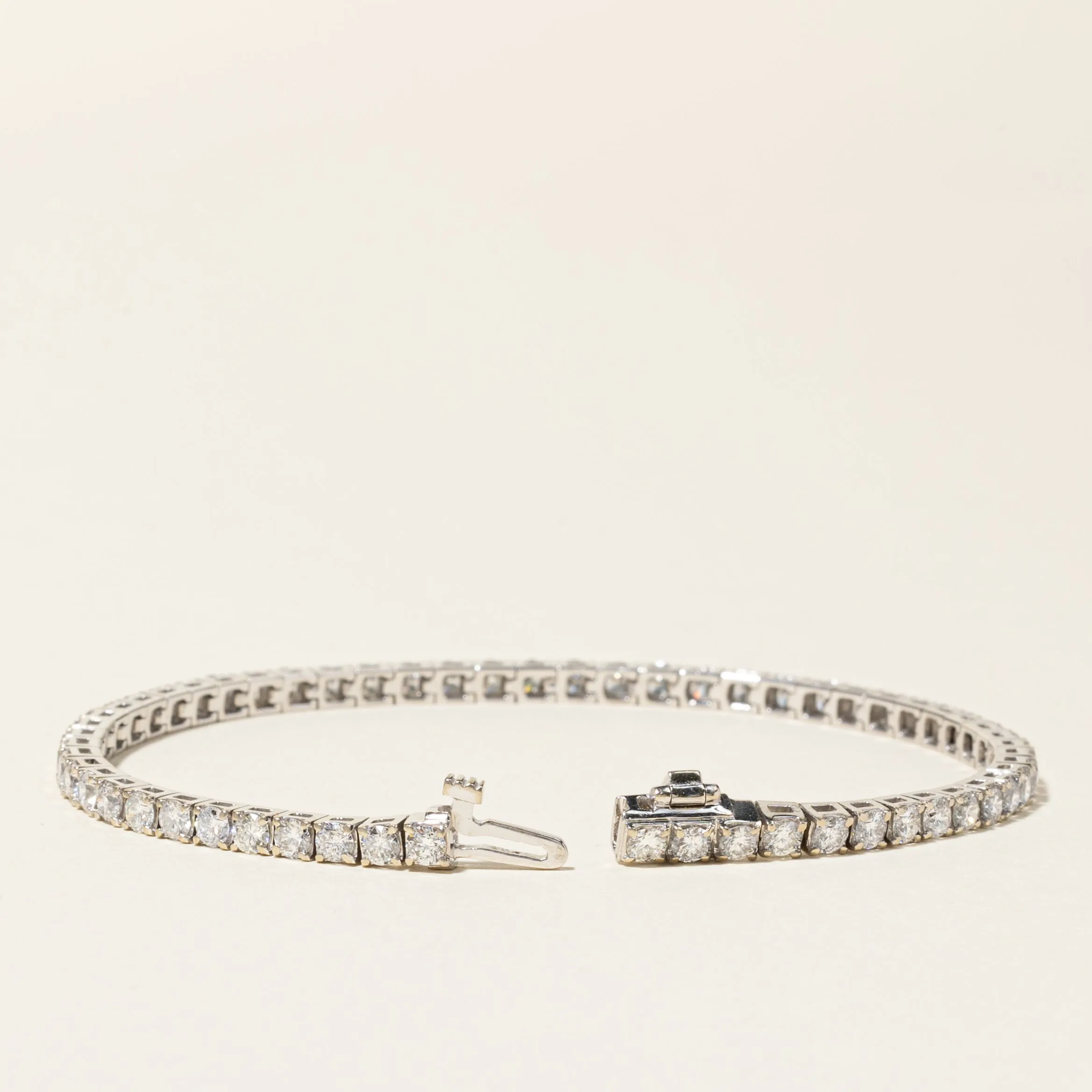 14K White Gold Diamond Tennis Bracelet | 3.71ctw | SZ 7"