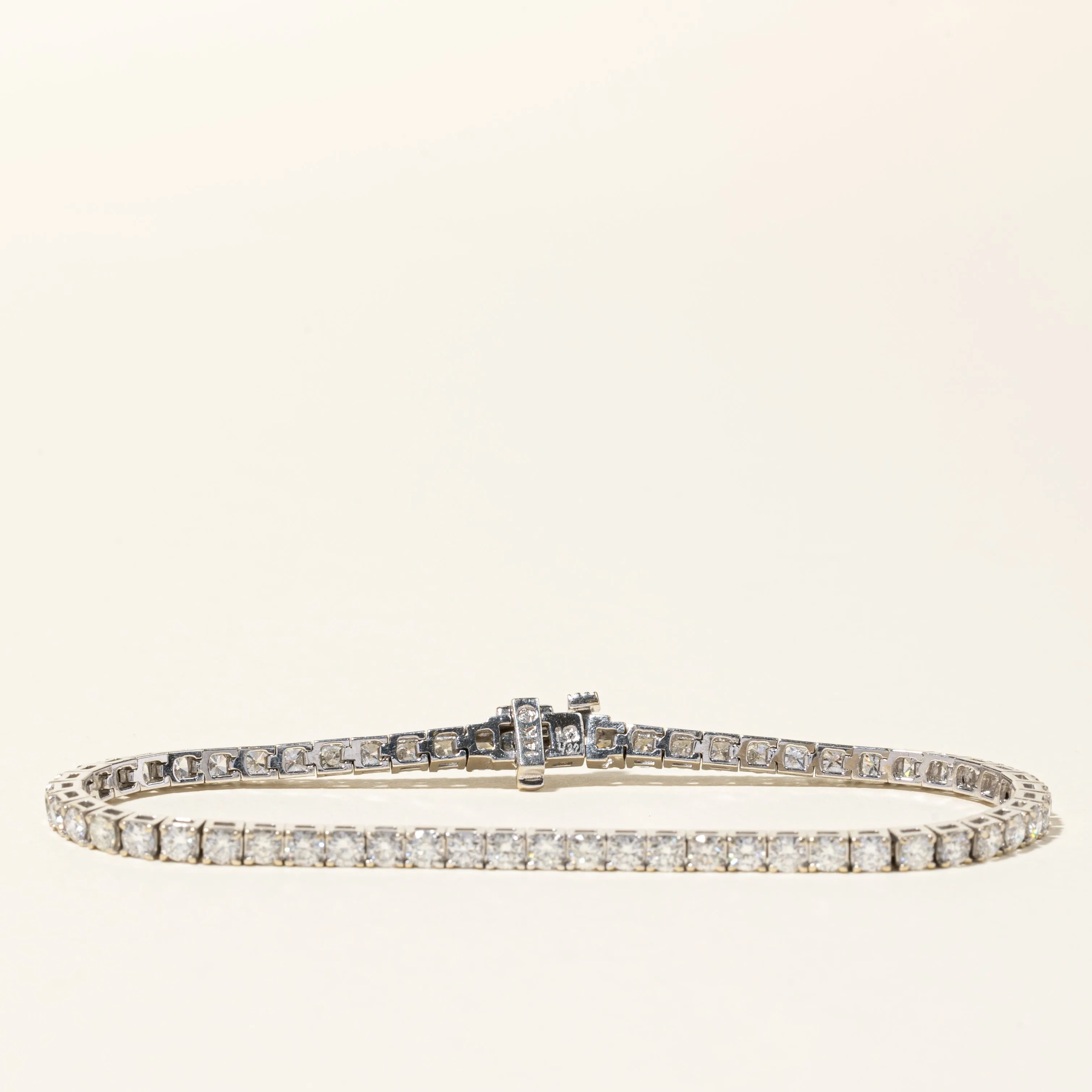 14K White Gold Diamond Tennis Bracelet | 3.71ctw | SZ 7"
