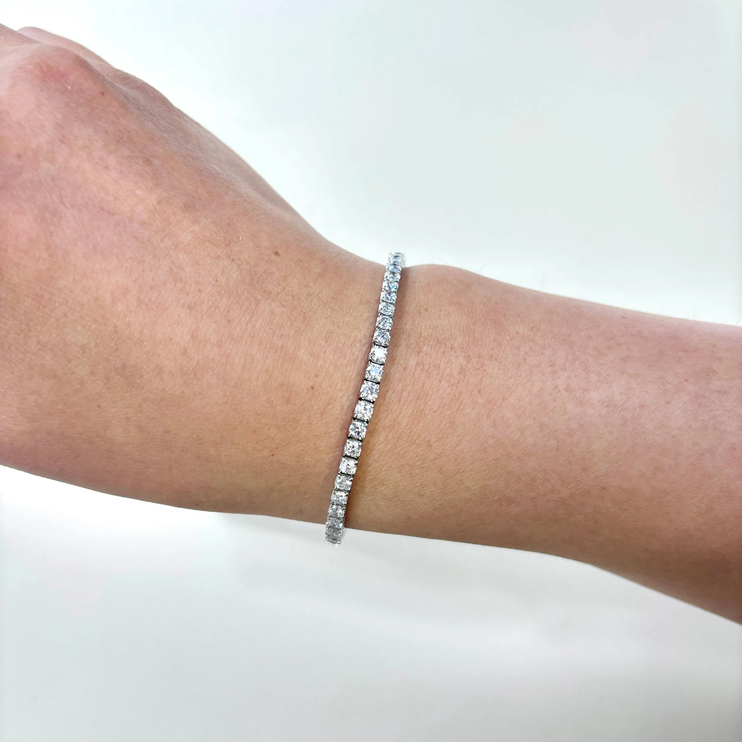 14K White Gold Diamond Tennis Bracelet | 3.71ctw | SZ 7"