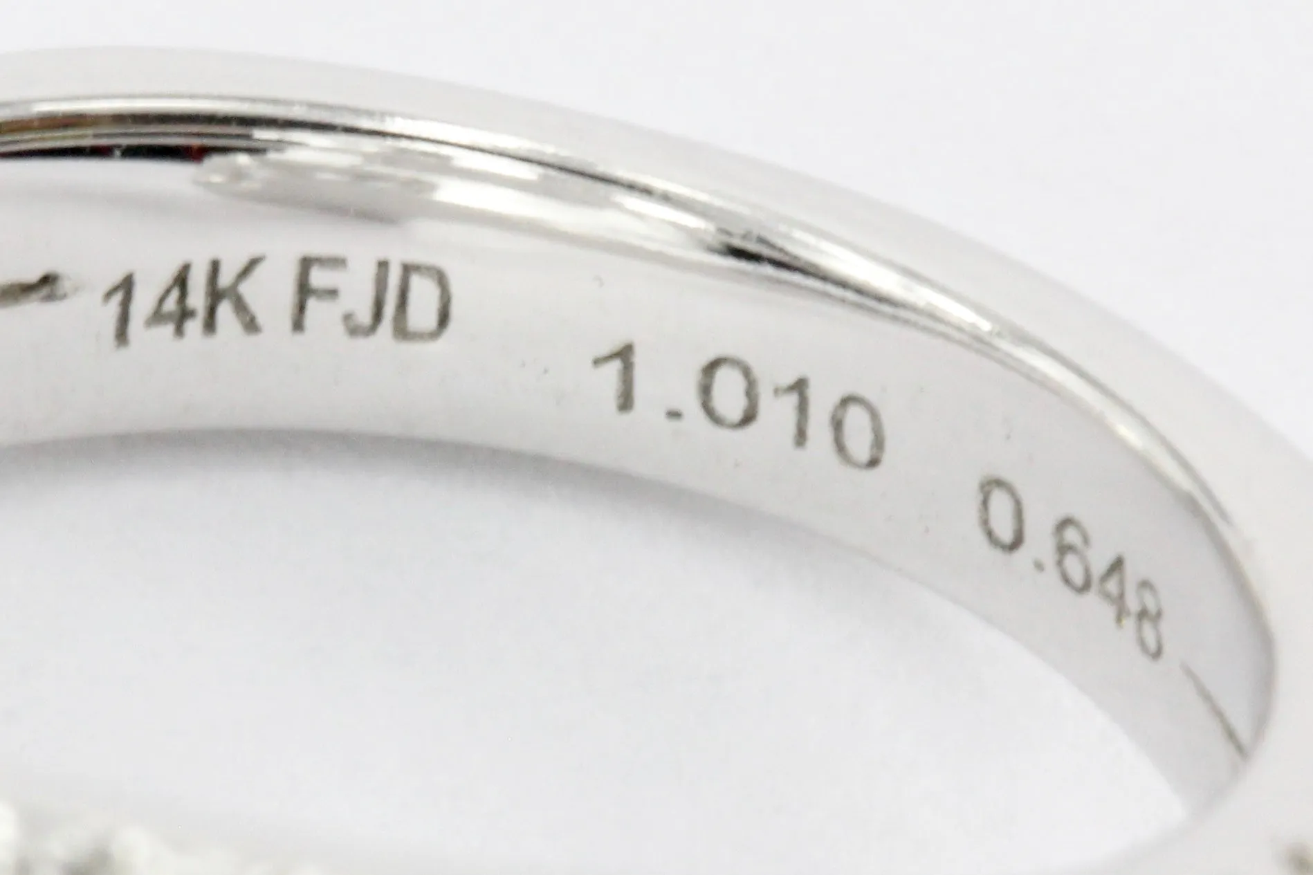 14K White Gold Emerald Cut Diamond Triple Bypass Ring
