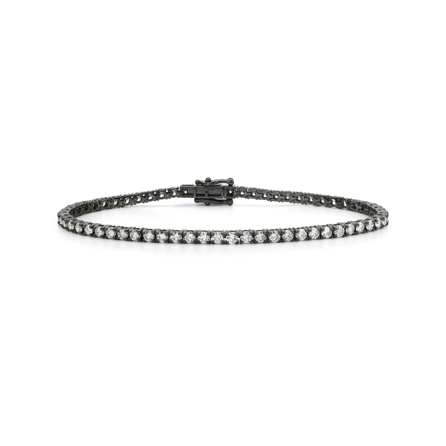 14k White Gold Pave Natural Diamond Link Chain Tennis Bracelet Gift