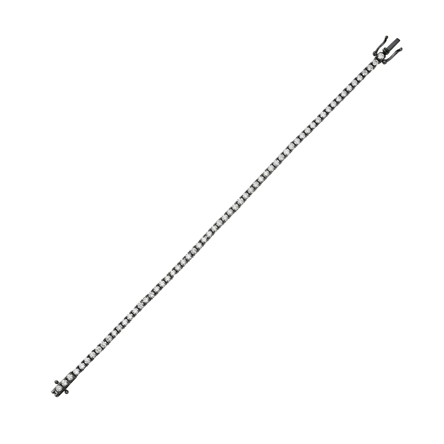 14k White Gold Pave Natural Diamond Link Chain Tennis Bracelet Gift