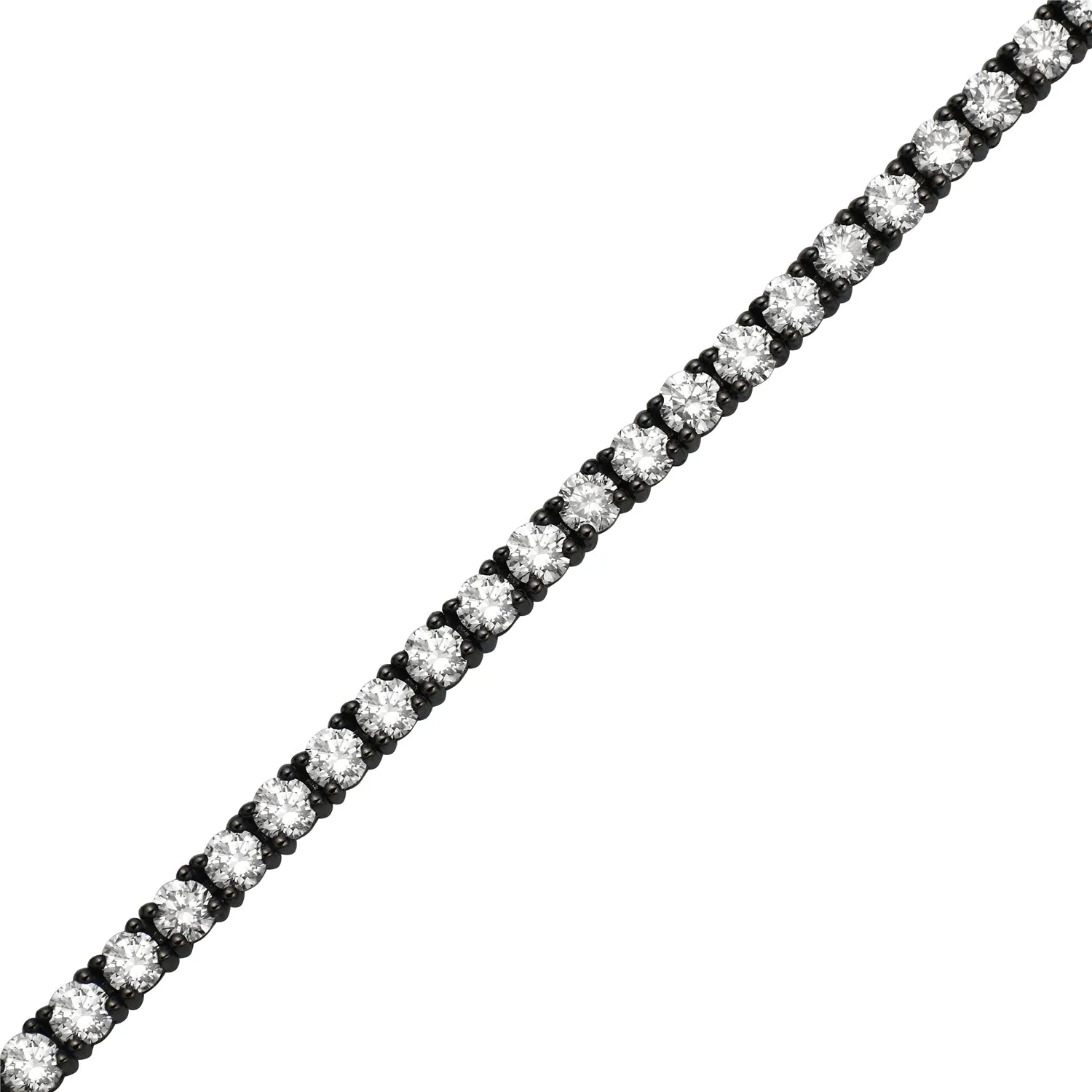 14k White Gold Pave Natural Diamond Link Chain Tennis Bracelet Gift