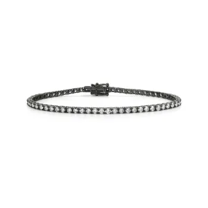 14k White Gold Pave Natural Diamond Link Chain Tennis Bracelet Gift