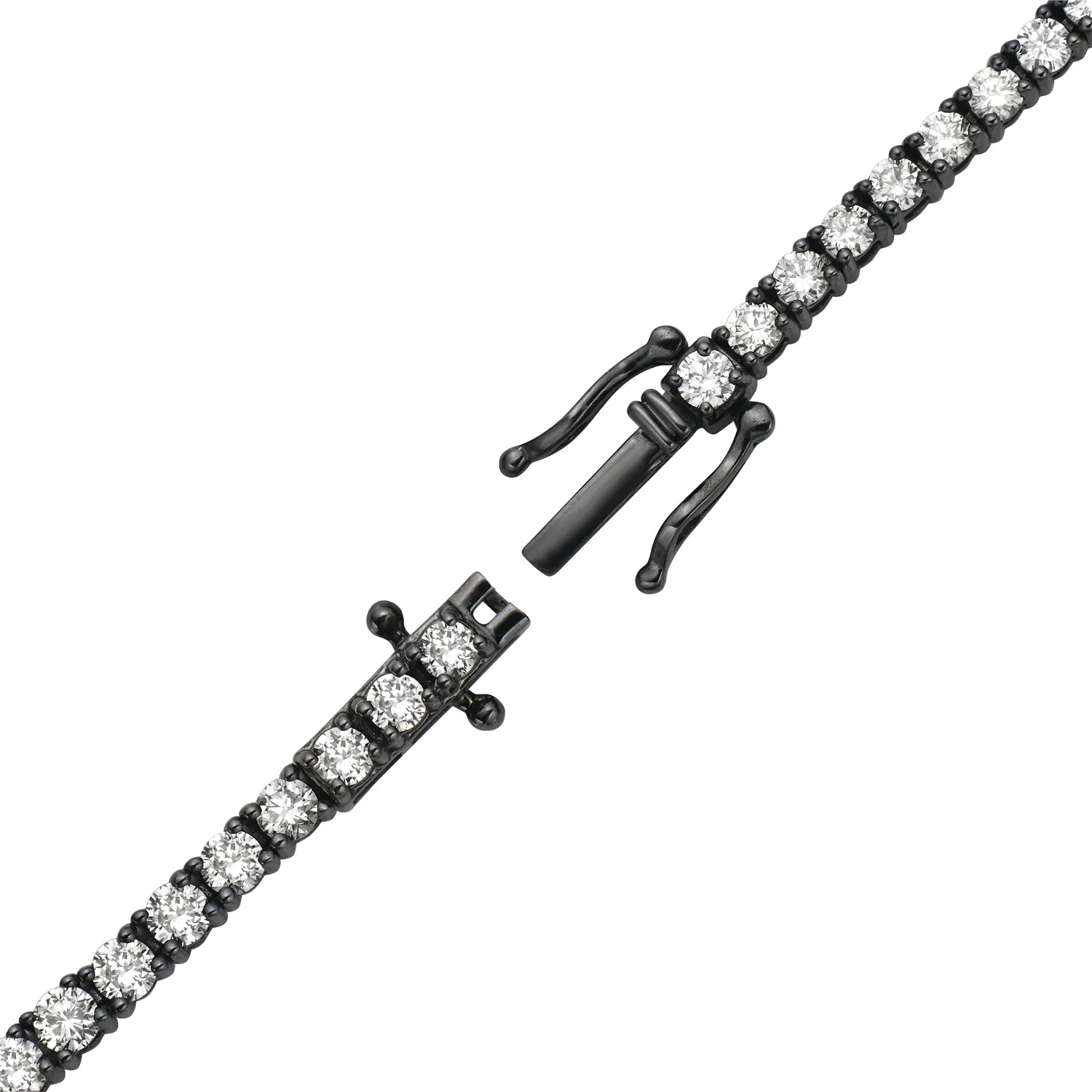 14k White Gold Pave Natural Diamond Link Chain Tennis Bracelet Gift